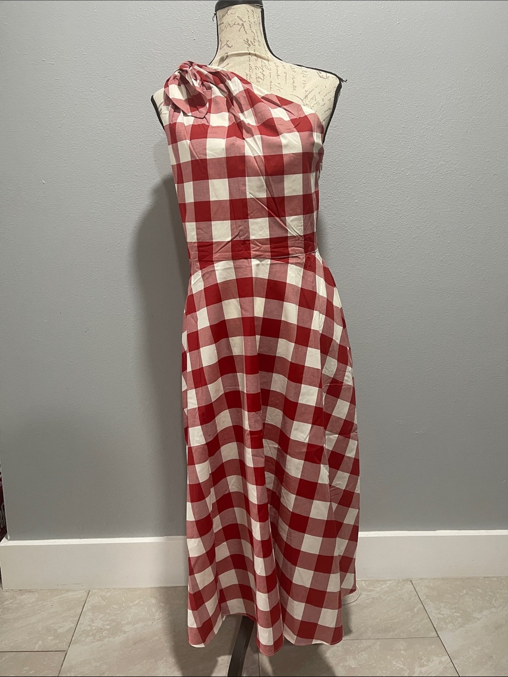 Kate Spade New York Gingham one shoulder Dress
